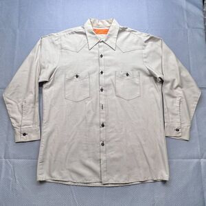 Setlo Wear Shirt Mens Large (16-16.5) Beige Tan USA Union Made Rancher Workwear
